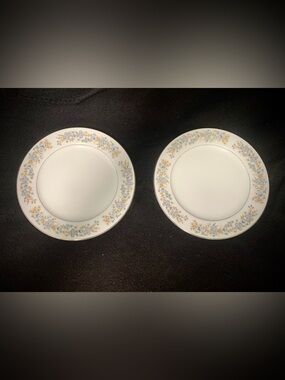 (2) Vintage Oxford “Blue Heaven” Salad/Luncheon Plates Bundle Blue Floral China